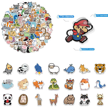 Autocollants 100 feuilles stickers scrapbooking vintage exquis album photo carnet déco autocollants animal sauvage alphabétiques